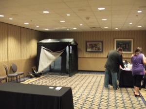 portable vocal booth used during auditions at voice2012